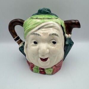 Vintage Lingard‎ Sairey Gamp Two Face Dickens Martin Chuzzlewit Teapot Ceramic